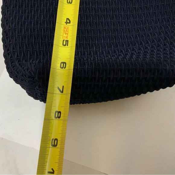 Dillard's Women’s Woven Navy Blue Shoulder Bag Purse Leather trim - Picture 13 of 15